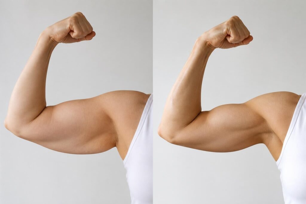Bras flasque avant après : exercices pour raffermir vos bras