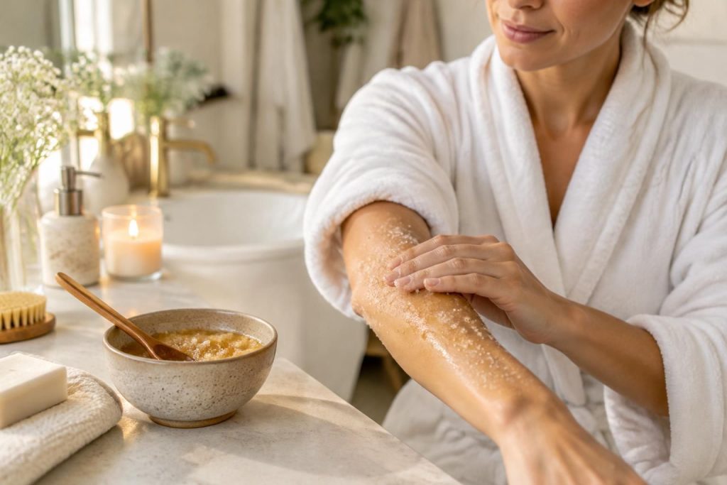 découvrez comment réaliser un gommage corps maison tout en douceur, avec des ingrédients simples et des conseils pour exfolier votre peau sans l’irriter.